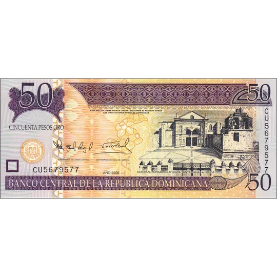 50 Pesos Oro - 2008 - P176b1 - B697a