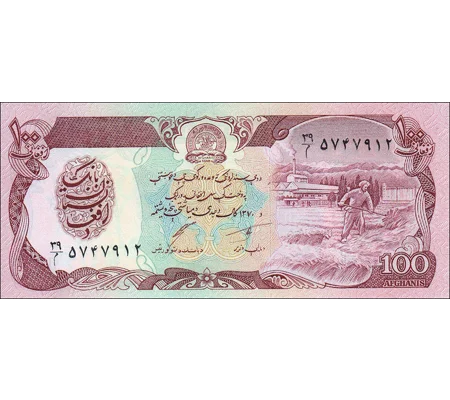 100 Afghanis - 1991 - P58c - B342d - Unc