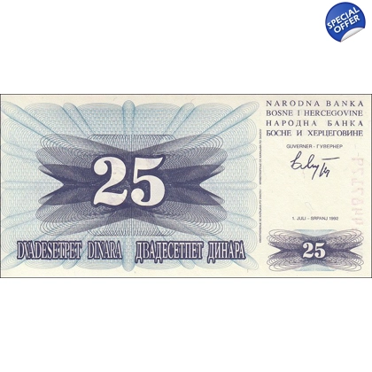 Bosnia-Herz.-25 Dinara-1992 - P11 - B114