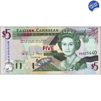 East Caribbean - 5 Dollars - (1994) - P31d - B215d
