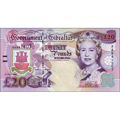 Gibraltar - 20 Pounds - 1995 - P27 - B125a