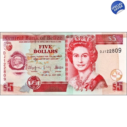 Belize - 5 Dollars - 2009 - P67d - B325d