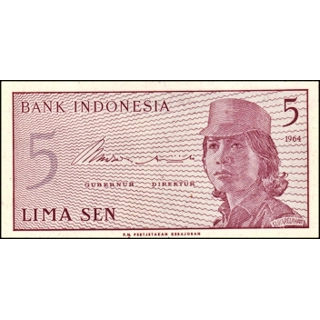 Indonesia-5 Sen-1964-P9..