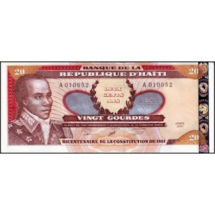 Haiti - 20 Gourdes - 2001 - P271A - Unc