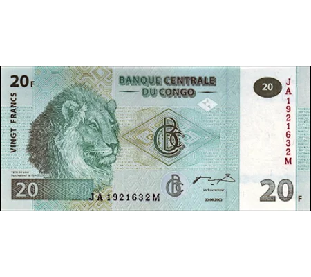 20 Francs - 2003 - P94a - B313b - Unc