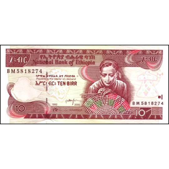 10 Birr - 1992-2000 - P48b - B327b - Unc