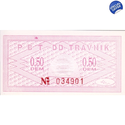 Bosnia & Herzegovina - 0,50 DM - Emergency money Travnik