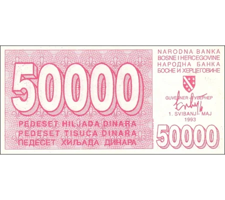 Bosnia - 50.000 Dinara-1992 - P29 - Unc
