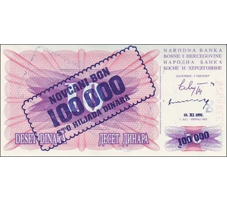 100.000 Dinara-1993 - P34b - B134 - Unc