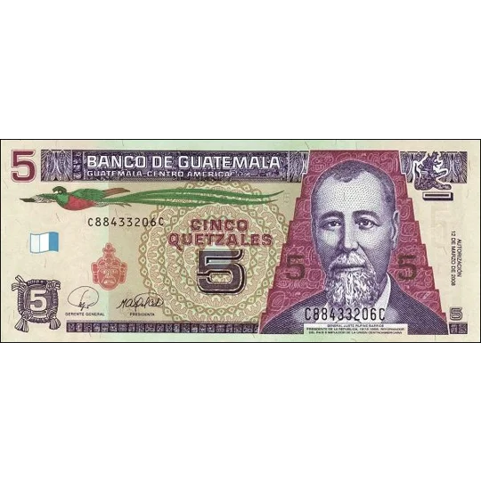 5 Quetzales - 2008 - P116a - B598a - Unc