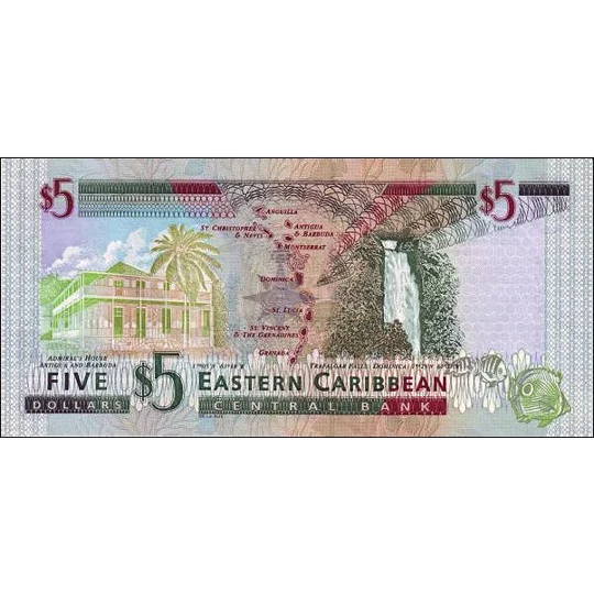 Saint Kitts - 5 Dollars - (2001) - P37k - B221K1 - Unc