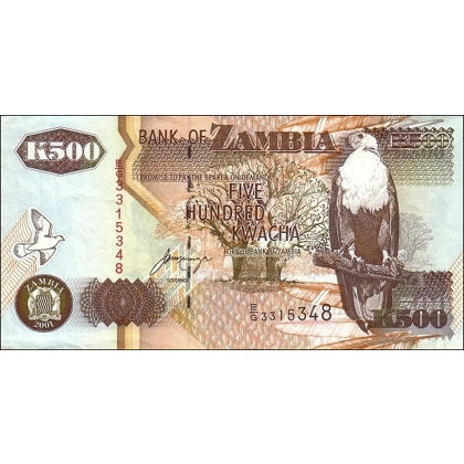 Zambia - 500 Kwacha - 2001 - P39c - B140c