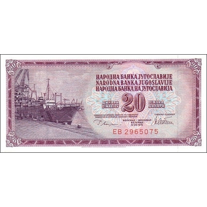 Yugoslavia - 20 Dinara - 1978 - P88a
