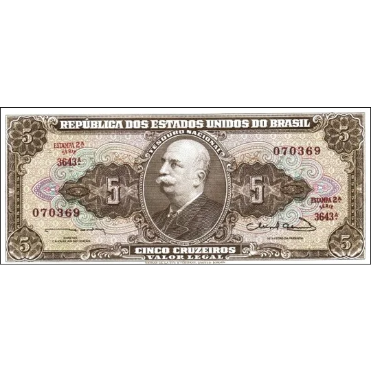 5 cruzeiros - ND(1962-64) - P176b - Unc