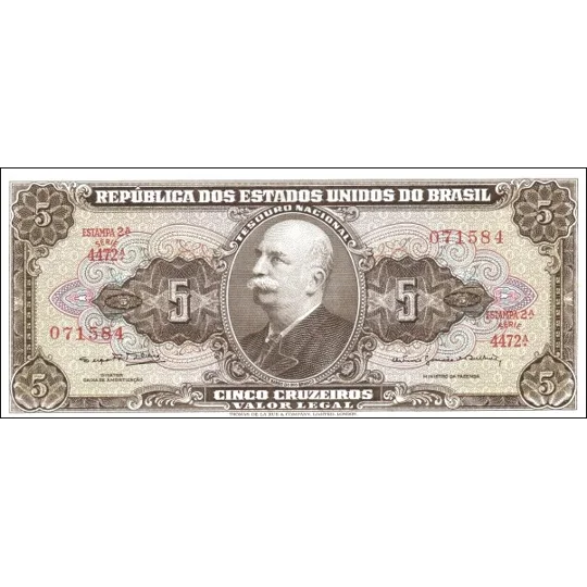 5 cruzeiros - ND(1962-64) - P176d - Unc