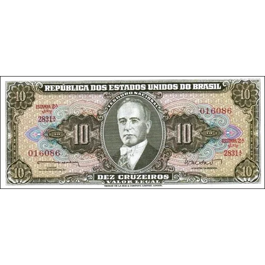 10 cruzeiros - ND(1962) - P177a - Unc