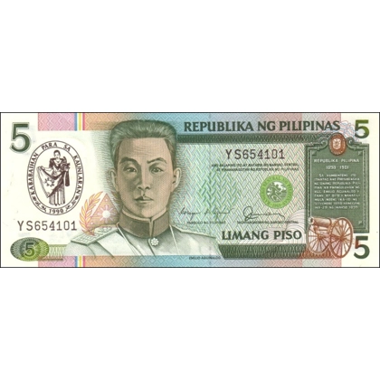 Philippines-5 Piso-1990 - P178a-B1037a