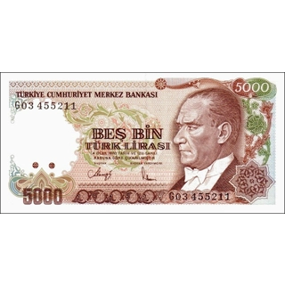 Turkey - 5000 Turk Lira..