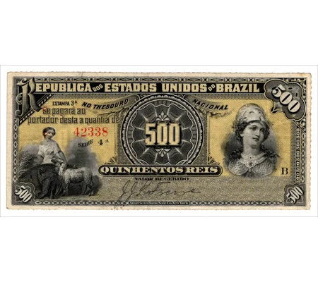 500 Reis - E.3A(1893) - 133 years old - XF+