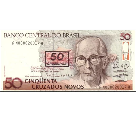 50 Cruzados Novo - 1990 - P223a - B845a - Unc