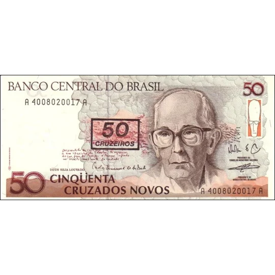 50 Cruzados Novo - 1990 - P223a - B845a - Unc