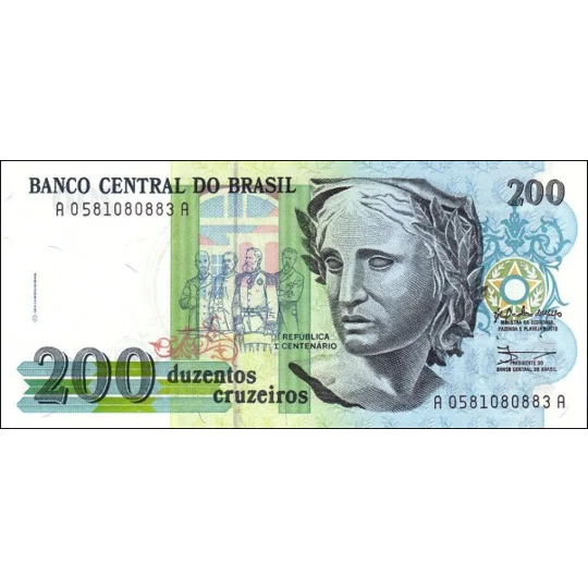 200 Cruzeiros - ND(1990) - P229a - B851a - Unc