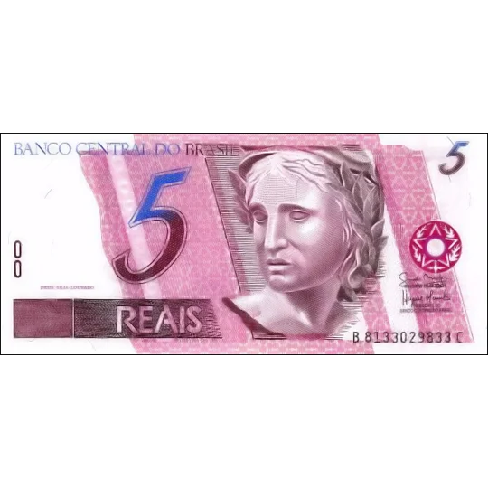5 Reais - ND(2007) - P244h - B866 - Unc