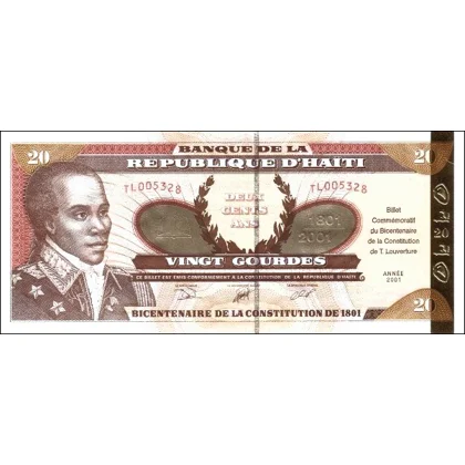 Haiti - 20 Gourdes - 2001 - P271 - Unc