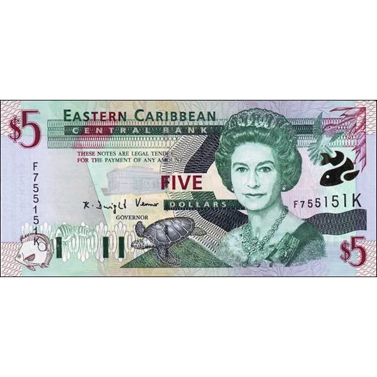 Saint Kitts - 5 Dollars - (2001) - P37k - B221K1 - Unc