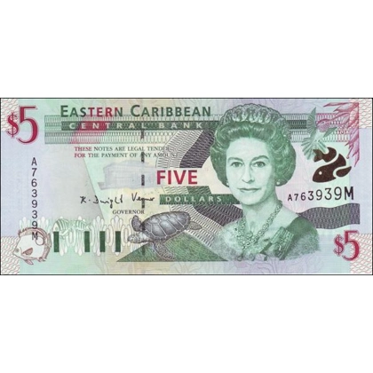 East Caribbean - P37M - 5 dollars - (2001) - B221m