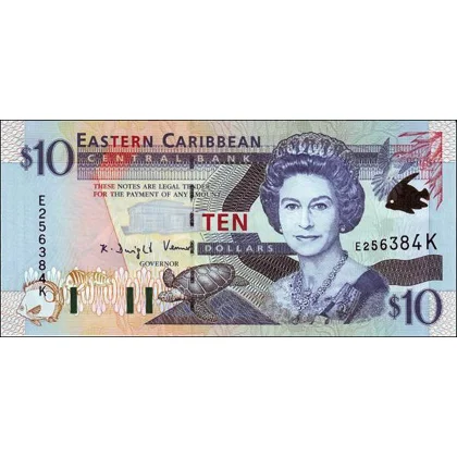 Saint Kitts - 10 Dollars - (2001) - P38k - B222k - Unc
