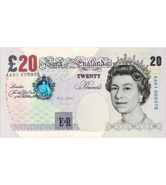 20 pounds - 1999 - P390 - B200a - Unc