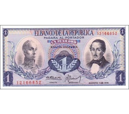 1 peso - 1974 - P404e - B947r - Unc