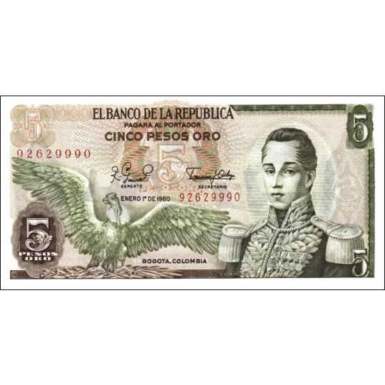 5 pesos - 1980 - P406f - B949p - Unc