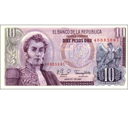 10 pesos - 1980 - P407G - B950n - Unc