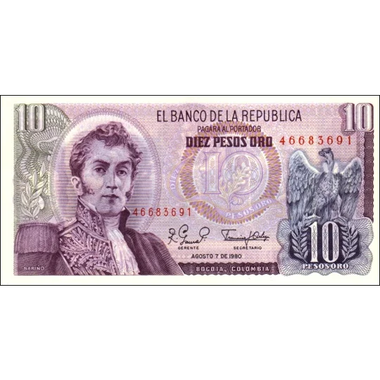 10 pesos - 1980 - P407G - B950n - Unc