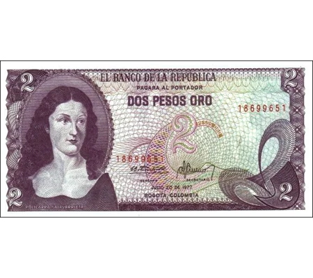 2 pesos - 1977 - P413b - B948f - Unc