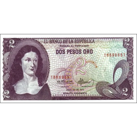 2 pesos - 1977 - P413b - B948f - Unc