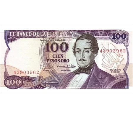 100 pesos - 1980 - P418b - B958a - Unc