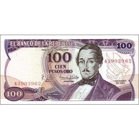 100 pesos - 1980 - P418b - B958a - Unc