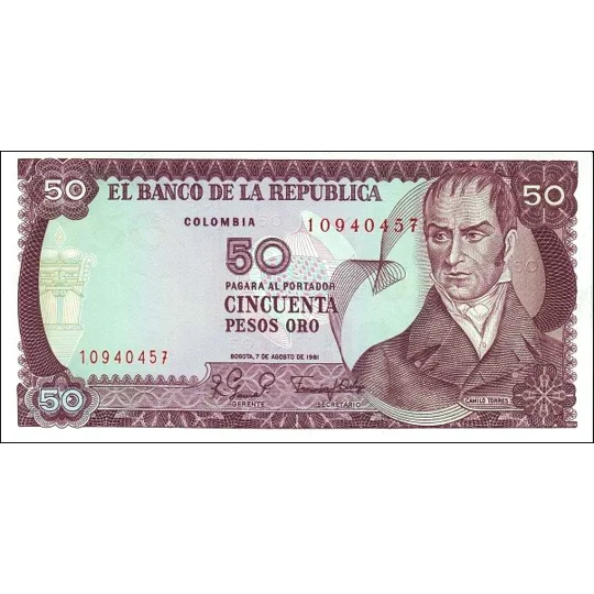 50 pesos - 1981 - P422a - B954b - Unc