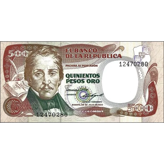 500 peso - 1986 - P423c - B968e _ Unc