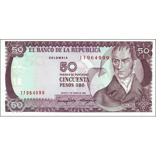 50 pesos - 1986 - P425b - B954f - Unc