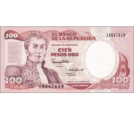 100 pesos - 1987 - P426c - B964f - Unc