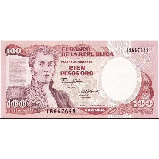 100 pesos - 1987 - P426c - B964f - Unc