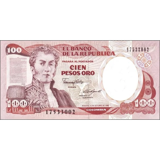 100 pesos - 1986 - P426c - B964e - Unc