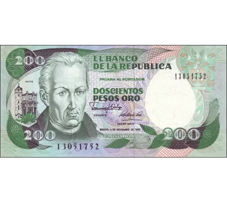 200 pesos - 1-11-1989 - P429d - B967j - Unc
