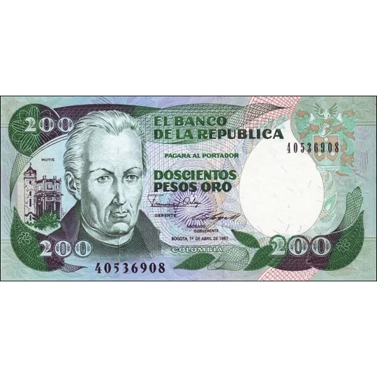 200 pesos - 1987 - P429d - B967f - Unc