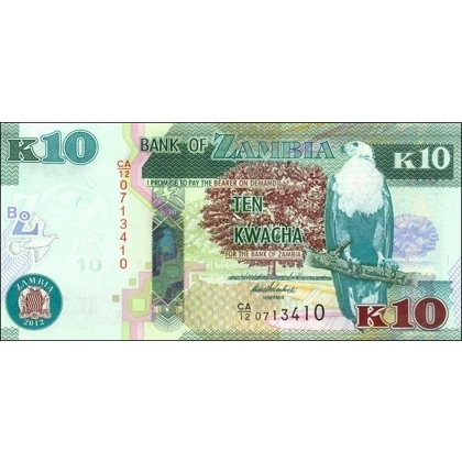 Zambia - 10 Kwacha - 2012 - P51a - B154a