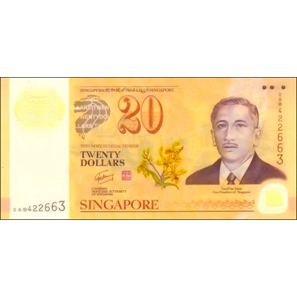Singapore-20 Dollars-2007-P53(1)-B211a